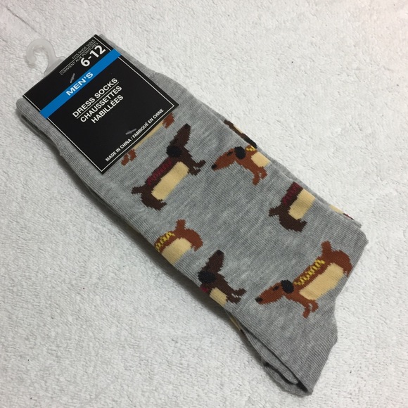 Other - NEW Men Fun Funky Socks Dachshund Dog Hotdog Print
